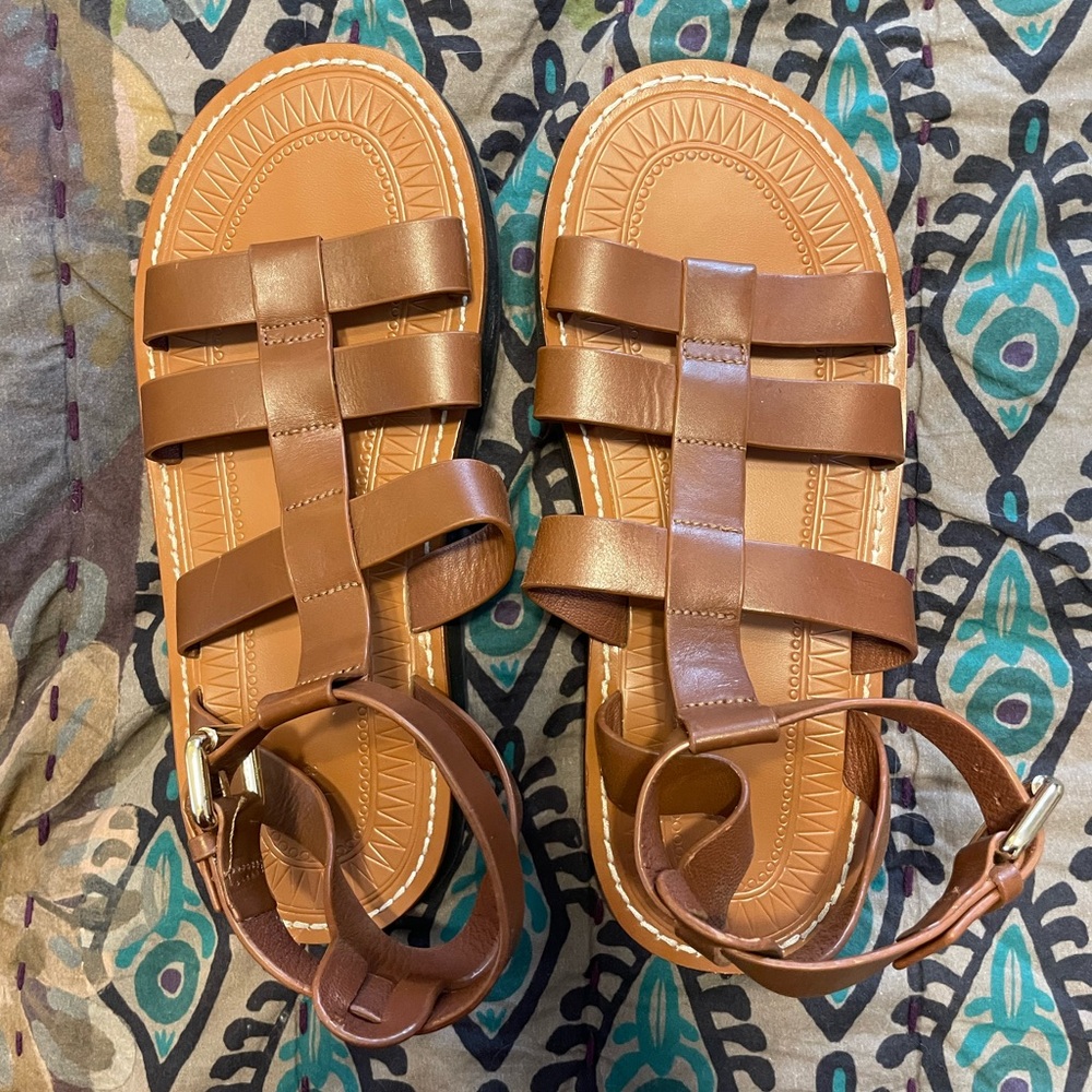 Zara brown gladiator sandals. New. Size 9